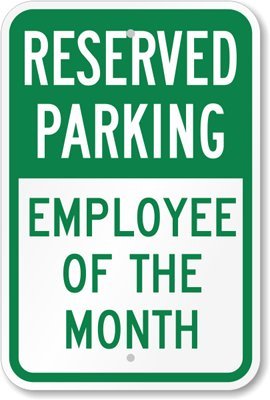 SmartSign - K-5499-HI-12x18 Reserved Parking – Mitarbeiter des Monats Schild von | 30,5 cm x 45,7 cm 3M hochintensives reflektierendes Aluminium grün auf weiß von SmartSign