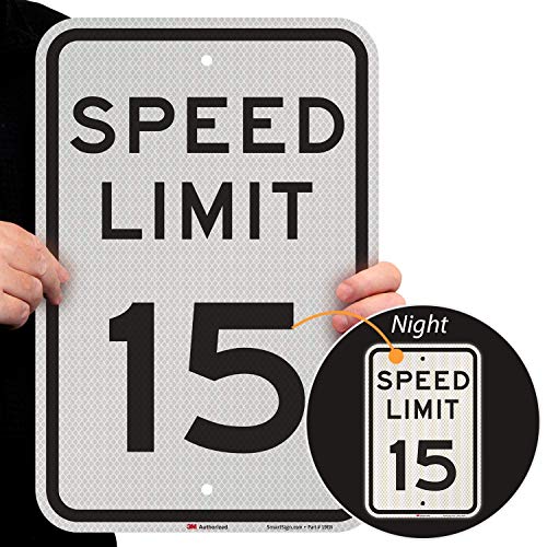 mutcd # R2–1-15 Traffic Zeichen, Legend "Speed Limit 38,1 cm schwarz auf weiß, 18" x 12", Schwarz auf Weiß, 1 von SmartSign