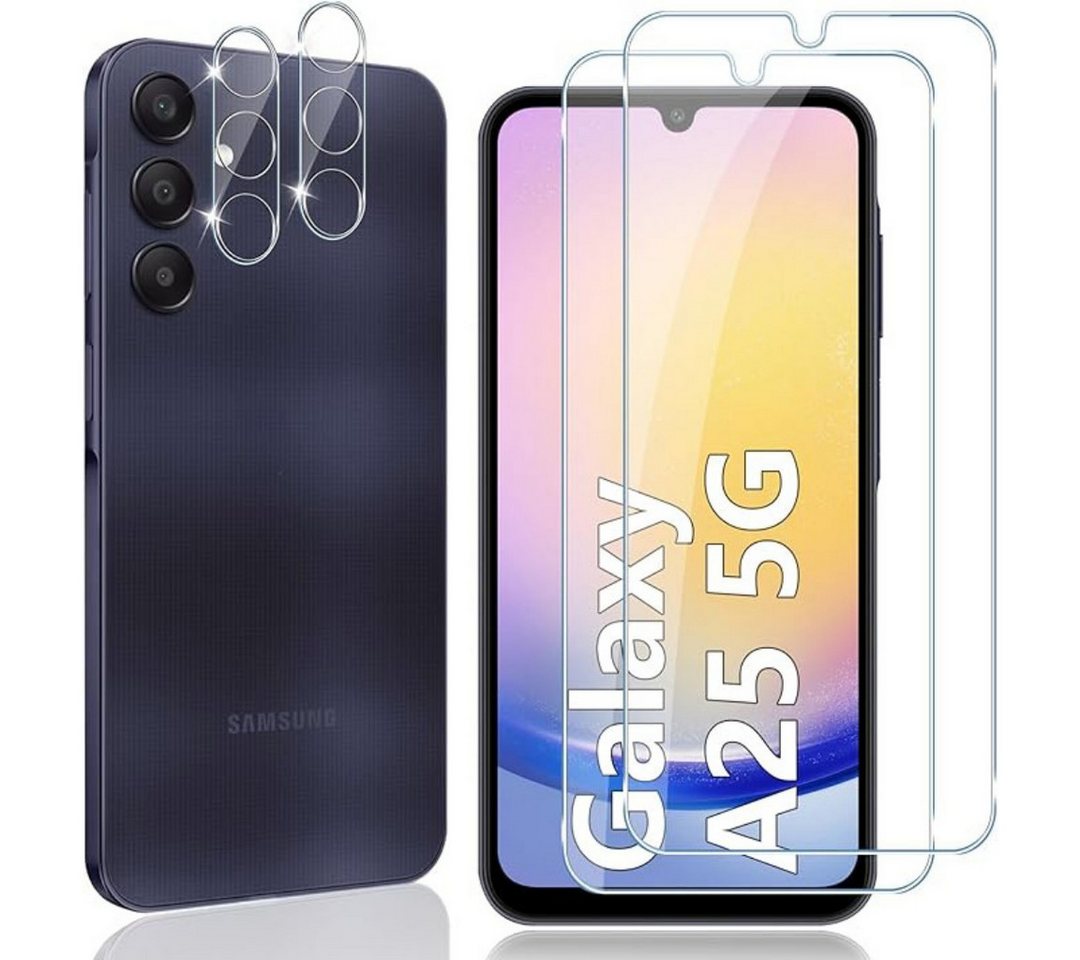 SmartUP 2X Schutzglas für Samsung Galaxy A25 5G (Display + Kamera) Panzerfolie, Displayschutzglas, Displayschutzglas, Kameraschutz von SmartUP