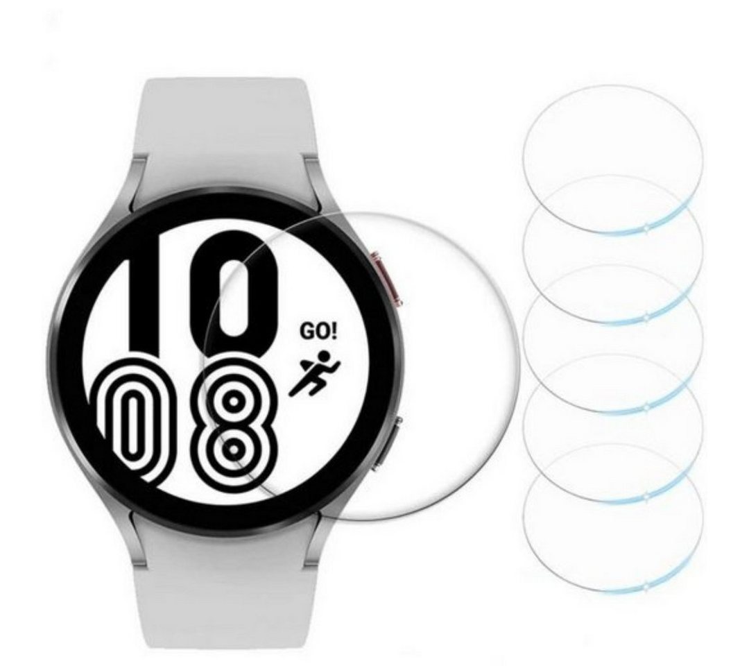 SmartUP 5X Schutzglas für Samsung Galaxy Watch 4 44mm Hartglas Panzerfolie für Samsung Galaxy Watch 4 44mm, Displayschutzglas von SmartUP