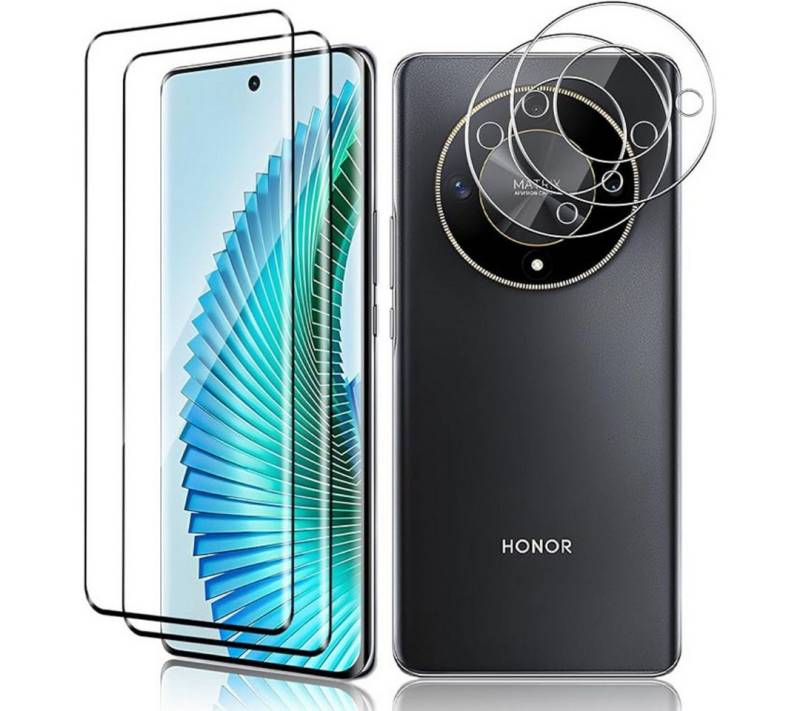 SmartUP Displayschutzglas 2X Schutzglas für Honor Magic 6 Lite Panzerfolie Display Kamera Full für Honor Magic 5 Lite, Für Honor Magic 6 Lite, 9H Hartglas von SmartUP