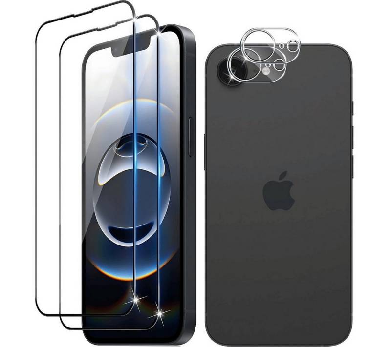 SmartUP Displayschutzglas 2X Schutzglas für Iphone 16e Display Kamera Panzerglas Panzerfolie 9H für iPhone 16e, kompletter Rundumschutz von SmartUP