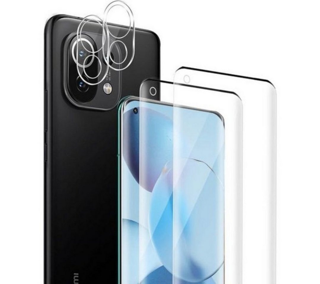 SmartUP Displayschutzglas 2X Schutzglas für Xiaomi Mi 11 5G Panzerfolie Display Kamera Full 3D für Xiaomi Mi 11 5G, Displayschutzglas von SmartUP