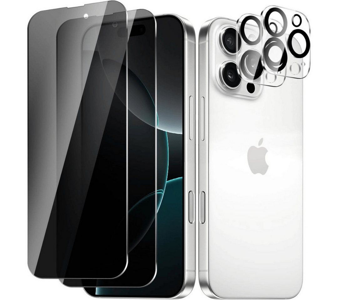 SmartUP Displayschutzglas 2X Schutzglas für iPhone 16 Pro Max Blickschutz Sichtschutz Panzerglas für iPhone 16 Pro Max, Anti-Spy von SmartUP