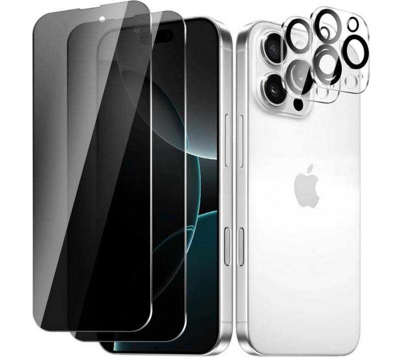 SmartUP Displayschutzglas 2X Schutzglas für iPhone 16 Pro Max Blickschutz Sichtschutz Panzerglas für iPhone 16 Pro Max, Anti-Spy von SmartUP