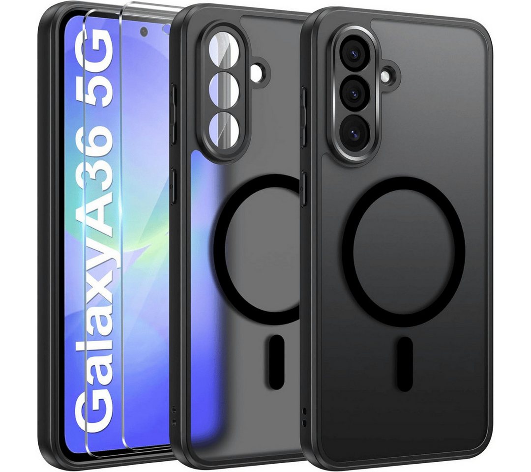 SmartUP Smartphone-Hülle + 2X Schutzglas für Samsung Galaxy A36 5G MagSafe Panzerfolie Case 9H 6,7 Zoll, kompletter Rundumschutz, MagSafe-Technologie von SmartUP