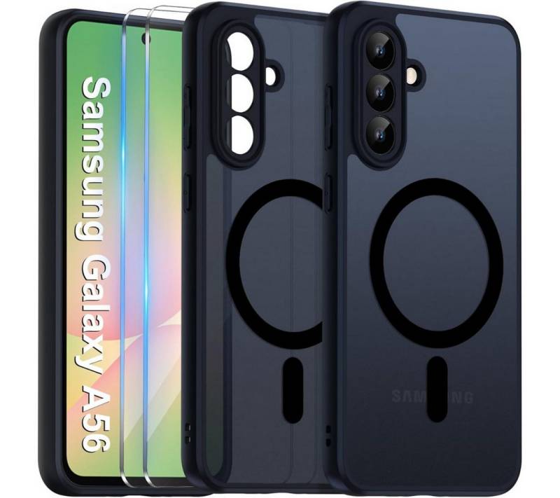 SmartUP Smartphone-Hülle + 2X Schutzglas für Samsung Galaxy A56 5G MagSafe Panzerfolie Case 9H 6,7 Zoll, kompletter Rundumschutz, MagSafe-Technologie von SmartUP