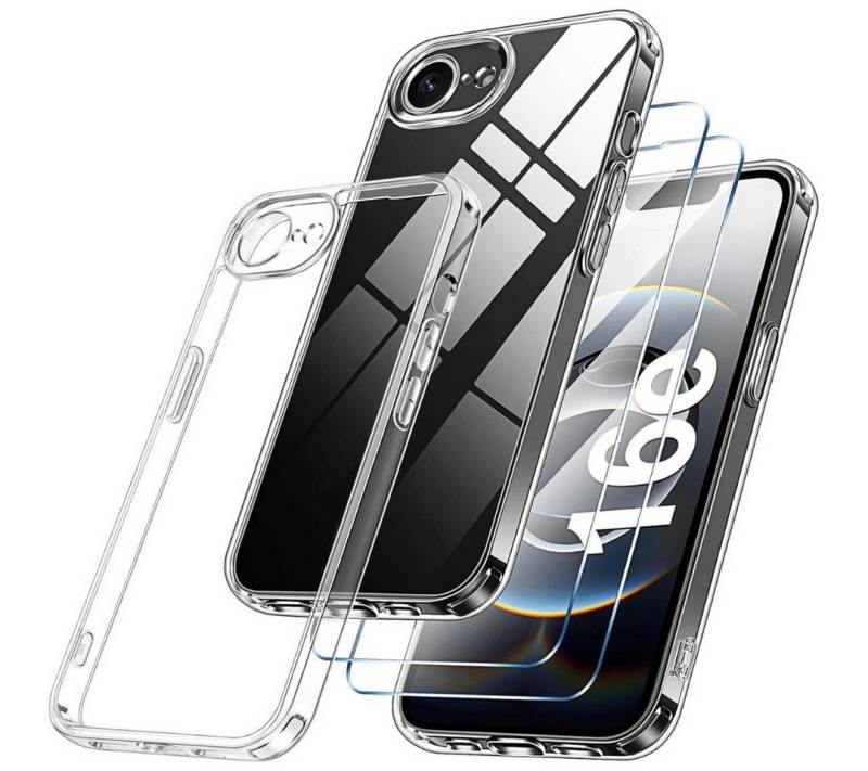 SmartUP Smartphone-Hülle + 2X Schutzglas für iPhone 16e Display Panzerglas Panzerfolie Case 9H 6,1 Zoll, kompletter Rundumschutz, MagSafe-Technologie von SmartUP