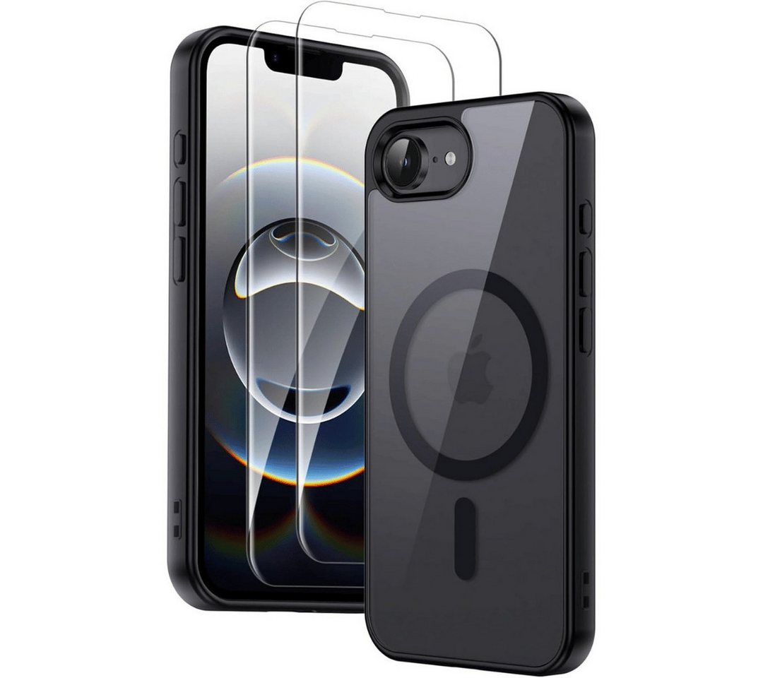 SmartUP Smartphone-Hülle + 2X Schutzglas für iPhone 16e MagSafe Panzerglas Panzerfolie Case 9H 6,1 Zoll, kompletter Rundumschutz, MagSafe-Technologie von SmartUP