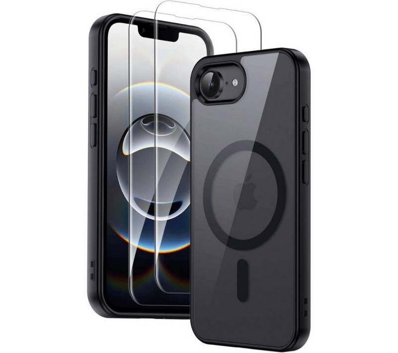 SmartUP Smartphone-Hülle + 2X Schutzglas für iPhone 16e MagSafe Panzerglas Panzerfolie Case 9H 6,1 Zoll, kompletter Rundumschutz, MagSafe-Technologie von SmartUP