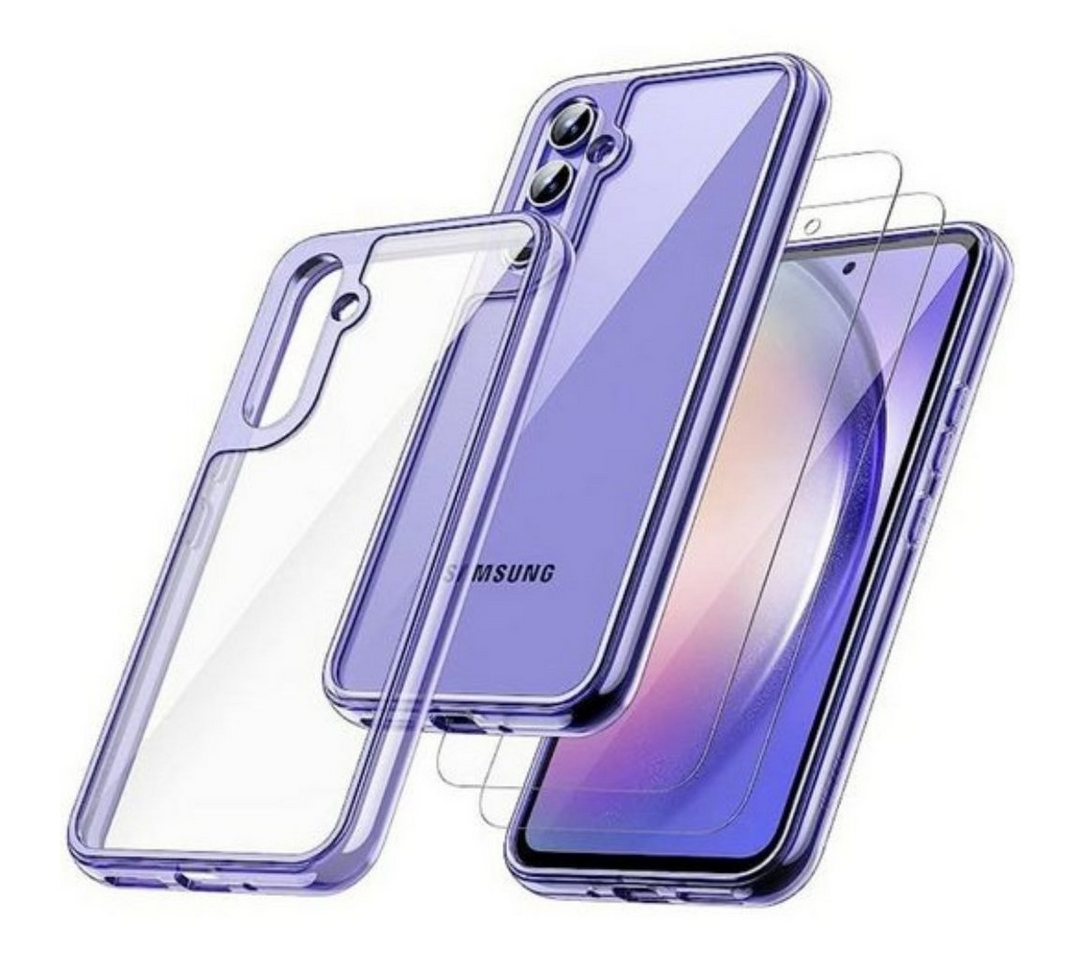 SmartUP Smartphone-Hülle Hülle + 2X Schutzglas für Samsung Galaxy A54 5G Panzerfolie Case 9H von SmartUP