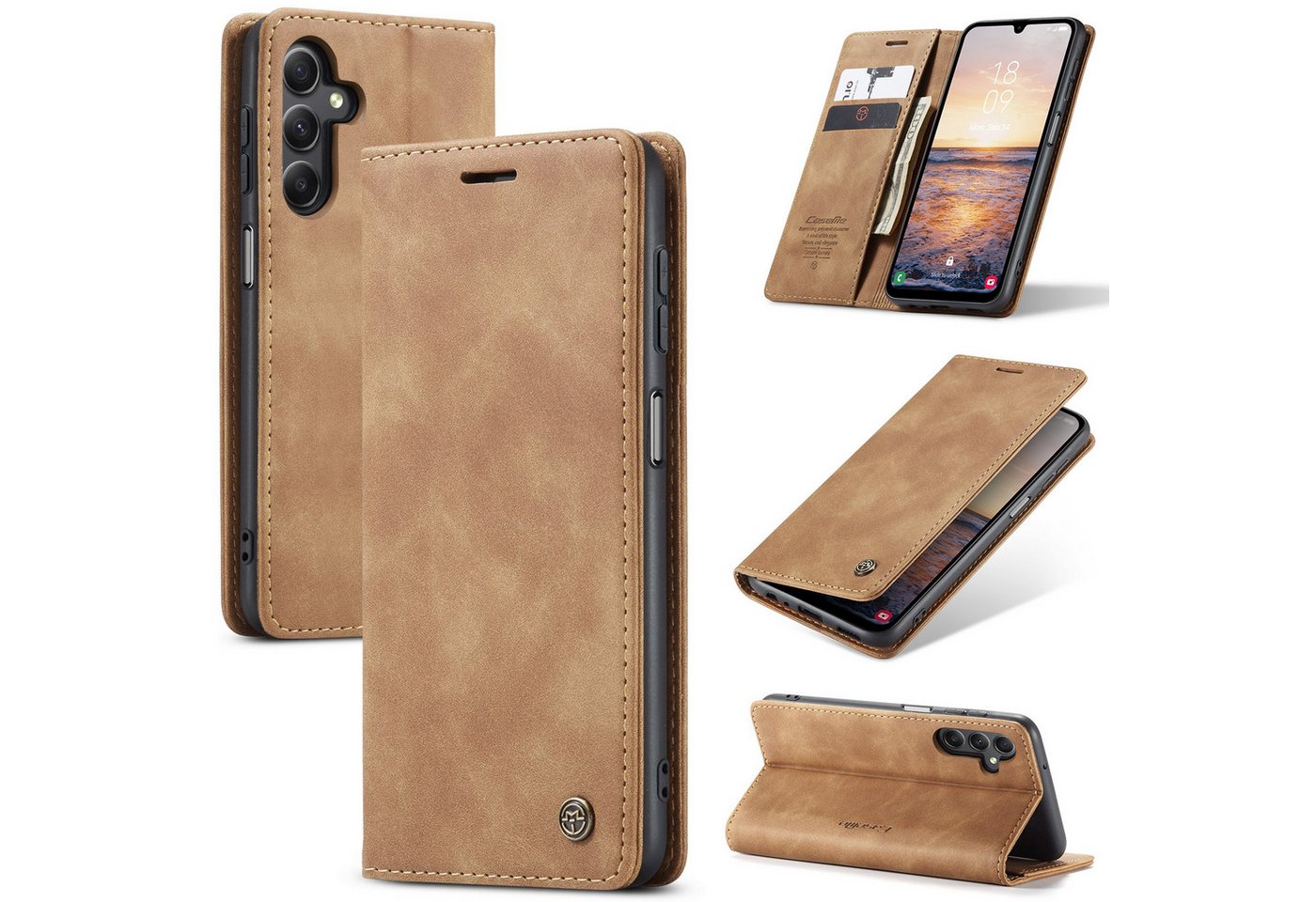 SmartUP Smartphone-Hülle Hülle für Samsung Galaxy A25 5G Klapphülle Fliphülle Tasche Case Cover, Standfunktion, integrierter Kartenfach von SmartUP