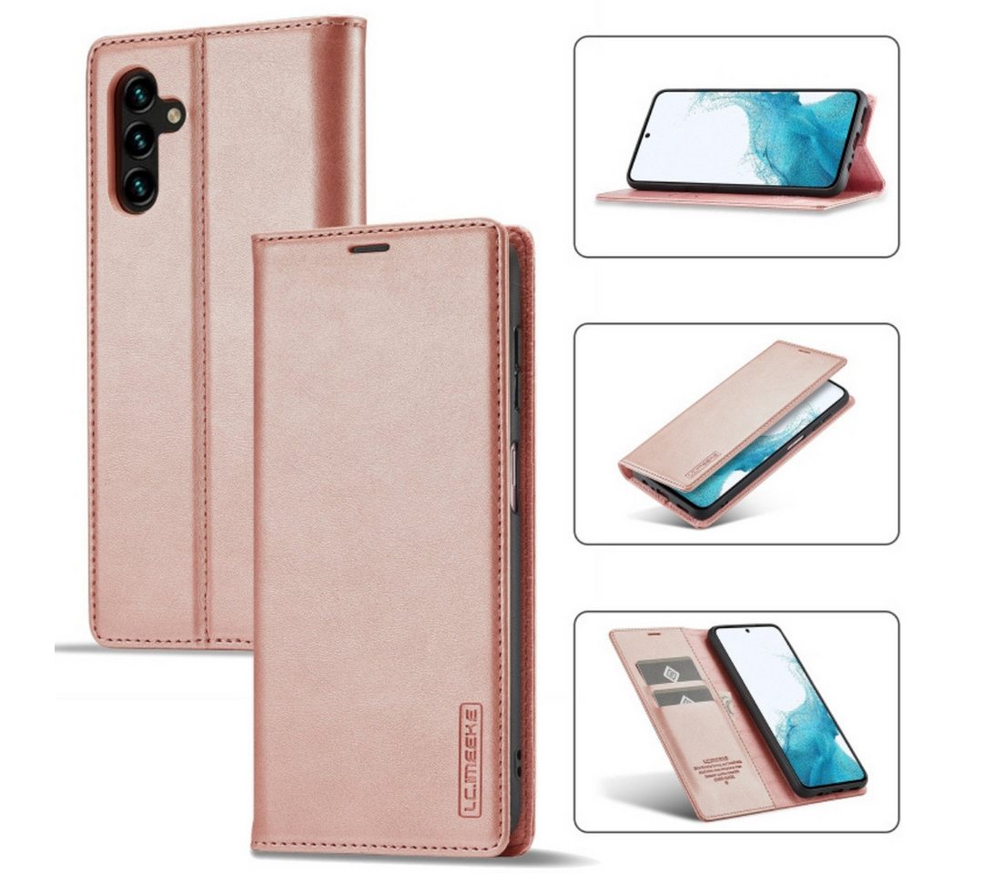 SmartUP Smartphone-Hülle Hülle für Samsung Galaxy A55 5G Klapphülle Fliphülle Tasche Case Cover, Standfunktion, integrierter Kartenfach von SmartUP