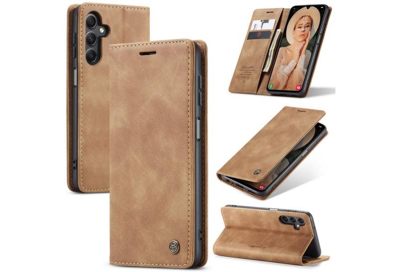 SmartUP Smartphone-Hülle für Samsung Galaxy A16 4G/5G Klapphülle Fliphülle Tasche Case Cover 6,7 Zoll, Integrierte Standfunktion, zwei Kartenfächer von SmartUP