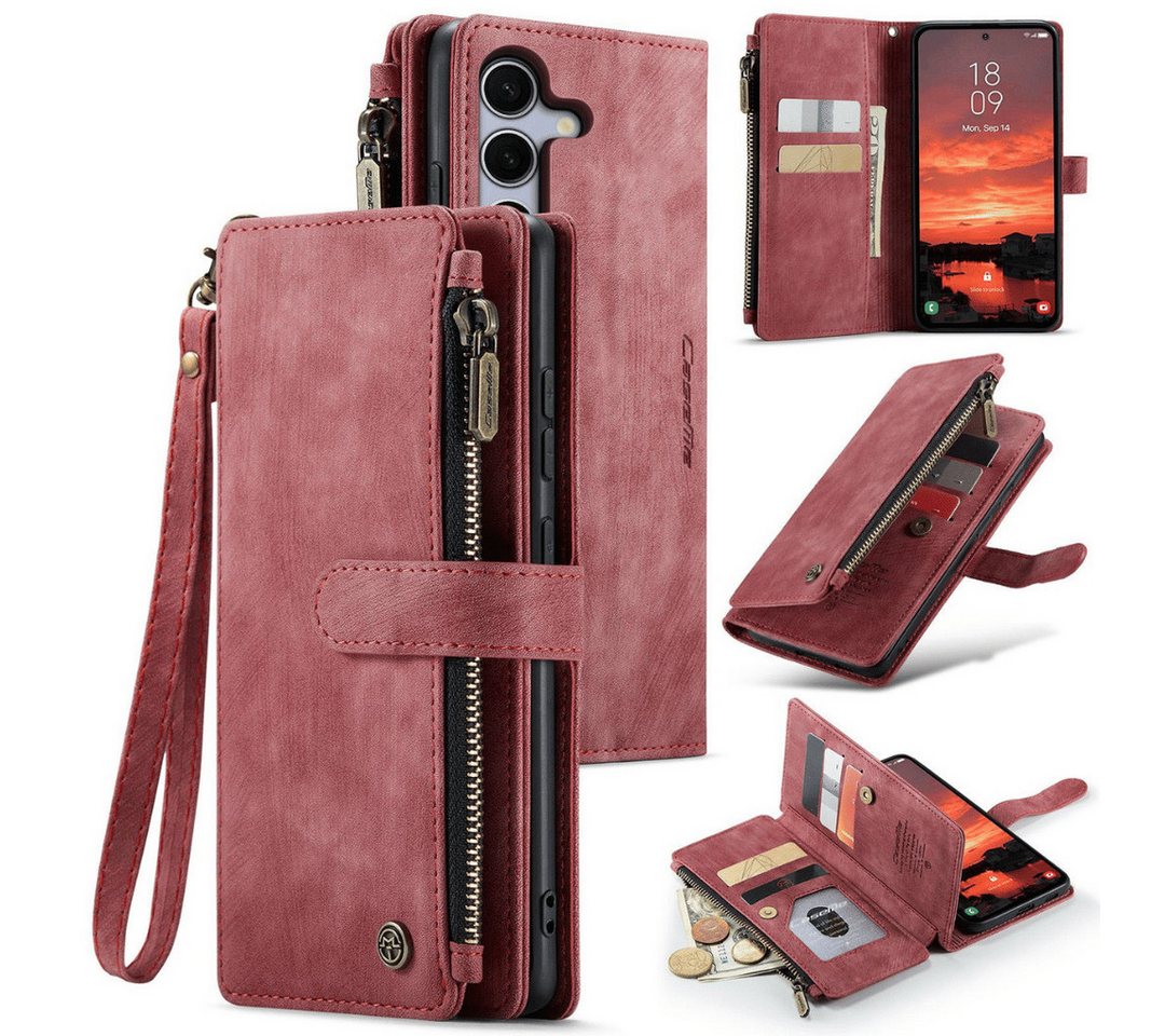 SmartUP Smartphone-Hülle für Samsung Galaxy S25 Plus Klapphülle Fliphülle Tasche Geldbörse Case 6,7 Zoll, Integrierte Standfunktion, integrierte Geldbörse von SmartUP