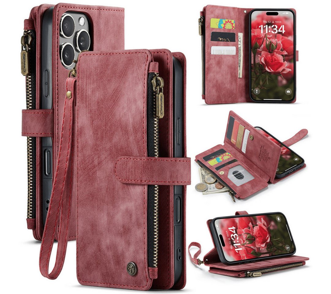 SmartUP Smartphone-Hülle für iPhone 16 Pro Klapphülle Fliphülle Tasche Case Cover Geldbörse 6,3 Zoll, Integrierte Standfunktion, integrierte Geldbörse SmartUP Smartphone-Hülle für iPhone 16 Pro Klapphülle Fliphülle Tasche Case Cover Geldbörse 6,3 Zoll, Integrierte Standfunktion, integrierte Geldbörse von SmartUP