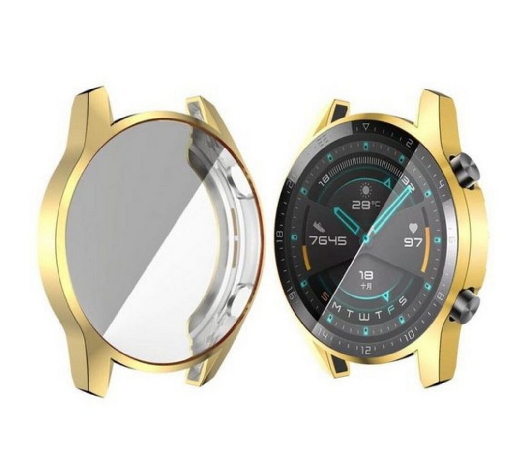 SmartUP Smartwatch-Hülle 2X Hülle für Huawei Watch GT2 46mm Silikon Schutzhülle Case von SmartUP