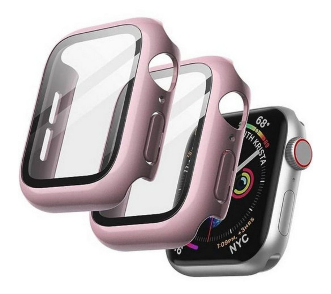 SmartUP Smartwatch-Hülle 2X Schutzhülle für Apple Watch 38mm Series 1/2/3 Case Displayschutz, 2 in 1 Design, Rundumschutz von SmartUP