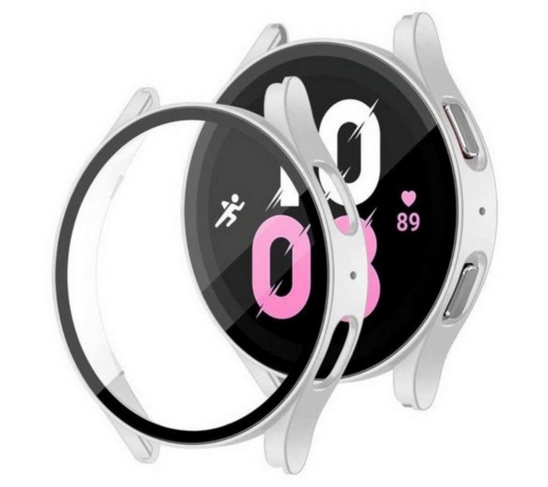 SmartUP Smartwatch-Hülle 2X Schutzhülle für Samsung Galaxy Watch 5 40mm / 44mm Schutzglas, Schutzglas, Stoßfest, Displayschutz, Rundumschutz von SmartUP