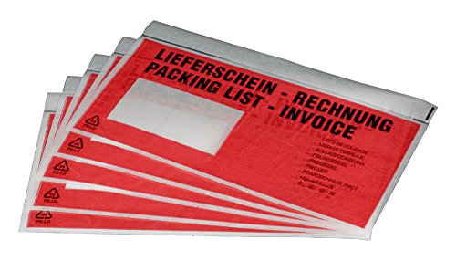 100 Dokumententaschen Lieferscheintaschen DIN lang von Smartbox Pro