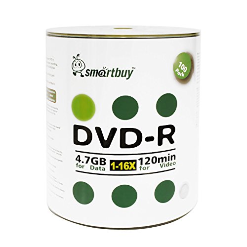 Smart 300 Paket kaufen, DVD-R 4,7 GB 16 x Logo blanko Daten Video Film beschreibbare Disc, 300 Disc 300 PS von Smartbuy