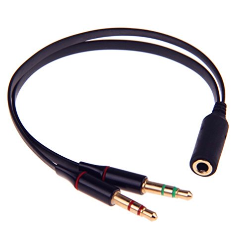 Smartera 3,5 mm bis 2 Male Gold überzogene Kopfhörer Mic Audio Y Splitter Flachkabel von Smartera