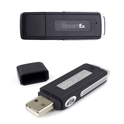 SMARTEX | Digital Diktiergerät Mini Voice Recorder mit 8GB / 150 Stunden USB Audio - Mikrofon Spy, Voice Recorder USB-Flash-Laufwerk 2 in 1 von Smartex
