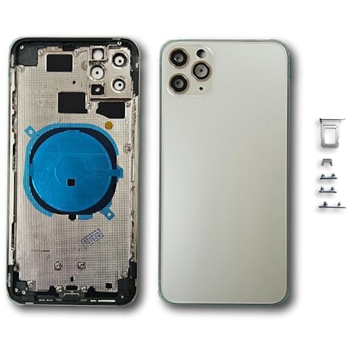Smartex® Backcover aus Glas + Rahmen kompatibel mit iPhone 11 Pro Max Rückseite Cover + Frame (Weiß) von Smartex