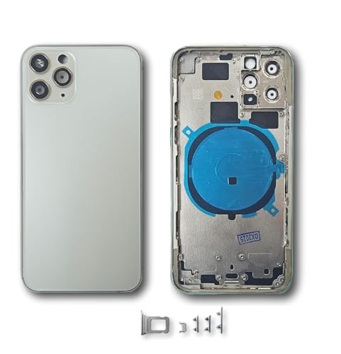Smartex® Backcover aus Glas + Rahmen kompatibel mit iPhone 11 Pro Rückseite Cover + Frame (Weiß) von Smartex