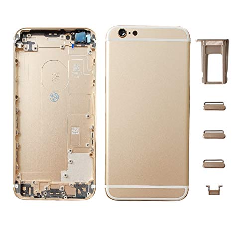 Smartex® Backcover aus Glas + Rahmen kompatibel mit iPhone 6S | Rückseite Cover + Frame (Gold) von Smartex