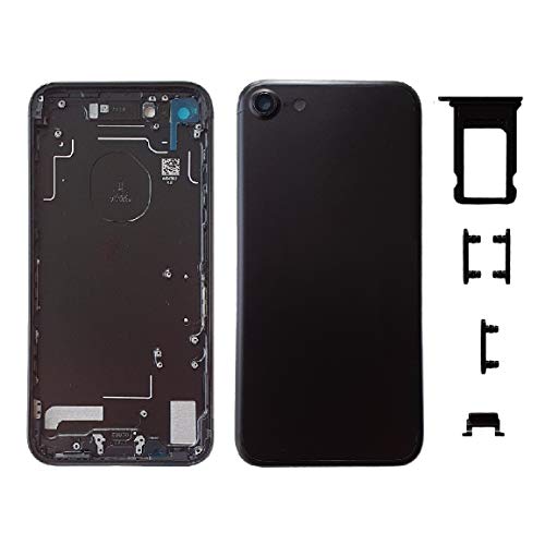 Smartex® Backcover aus Glas + Rahmen kompatibel mit iPhone 7 | Rückseite Cover + Frame (Schwarz) von Smartex