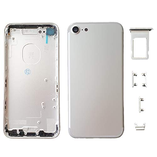 Smartex® Backcover aus Glas + Rahmen kompatibel mit iPhone 7 | Rückseite Cover + Frame (Silber) von Smartex
