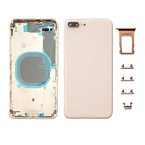 Smartex® Backcover aus Glas + Rahmen kompatibel mit iPhone 8 Plus | Rückseite Cover + Frame (Gold) von Smartex