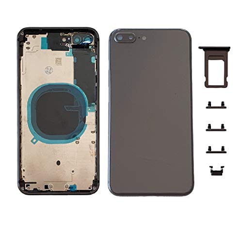 Smartex® Backcover aus Glas + Rahmen kompatibel mit iPhone 8 Plus | Rückseite Cover + Frame (Sapce Grau) von Smartex