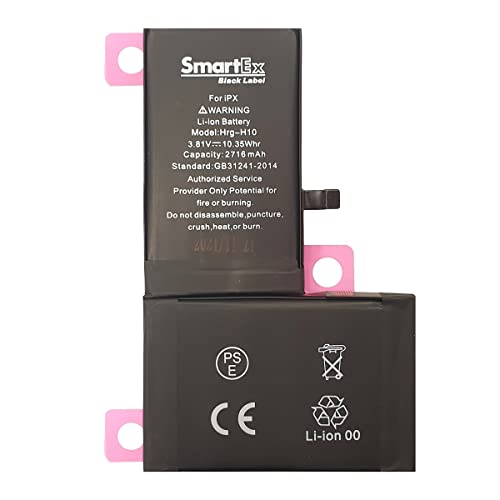 Smartex® Black Label Akku Batterie kompatibel mit iPhone X - 2716 mAh | 2 Jahre Garantie von Smartex