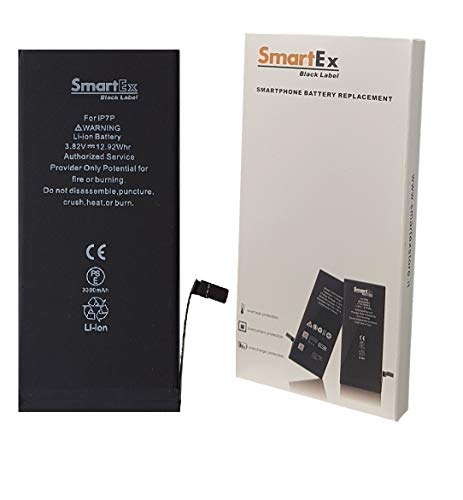 Smartex® Black Label Akku Batterie mit höher Kapazität kompatibel mit iPhone 7 Plus - 3380 mAh | Datum 2023 | 2 Jahre Garantie von Smartex