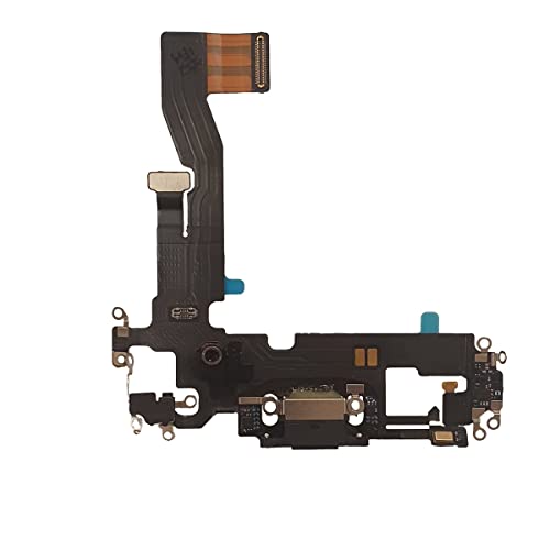 Smartex® Ladebuchse mit Flex Kabel kompatibel mit iPhone 12/12 Pro Schwarz - Dock Connector von Smartex