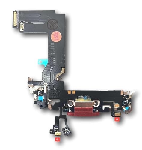 Smartex® Ladebuchse mit Flex Kabel kompatibel mit iPhone 13 Mini - Dock Connector Rot von Smartex