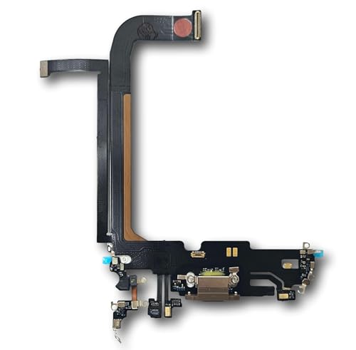 Smartex® Ladebuchse mit Flex Kabel kompatibel mit iPhone 13 Pro Max - Dock Connector Gold von Smartex