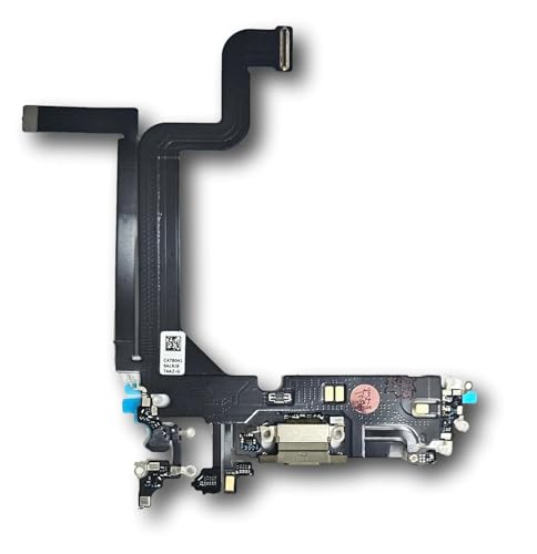 Smartex® Ladebuchse mit Flex Kabel kompatibel mit iPhone 14 Pro Max - Dock Connector Gold von Smartex