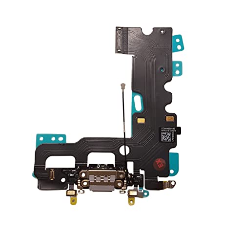 Smartex® Ladebuchse mit Flex Kabel kompatibel mit iPhone 7 Hellgrau – Dock Connector mit integrierten Mikrofon, Homebutton, Lautsprecher Anschluss von Smartex