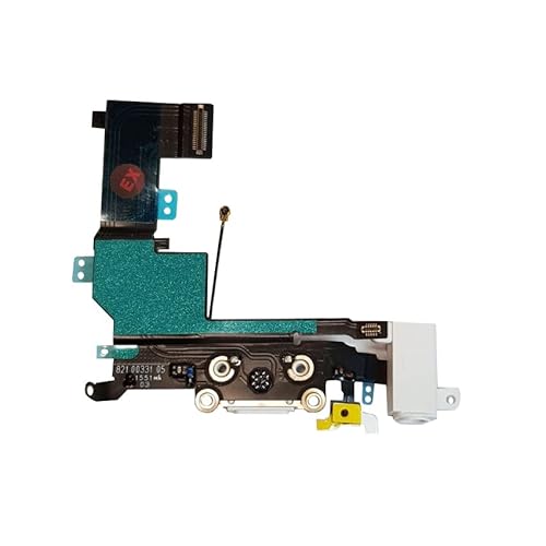 Smartex® Ladebuchse mit Flex Kabel kompatibel mit iPhone SE Weiß – Dock Connector mit integrierten Mikrofon, Homebutton, Lautsprecher Anschluss von Smartex