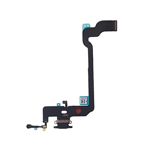 Smartex® Ladebuchse mit Flex Kabel kompatibel mit iPhone XS Schwarz - Dock Connector mit integrierten Kabel für Mikrofon und Antenne von Smartex