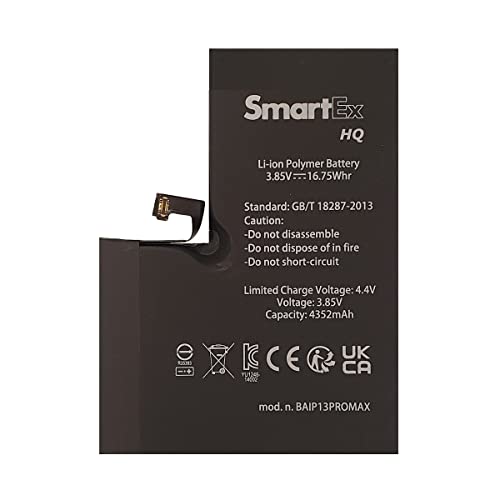 Smartex® Li-Ion Ersatz Akku/Batterie kompatibel mit iPhone 13 Pro Max | 4352 mAh | Akku ohne Ladezyklen | 24 Monate Garantie von Smartex