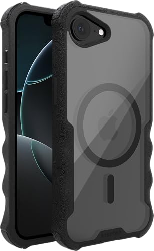 Smartish® Gripzilla MagSafe-Schutzhülle für iPhone 16e 2025, magnetisch, robust, robust, mit Fallschutz, transparent schwarz von Smartish