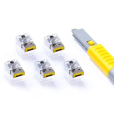 SMARTKEEPER ESSENTIAL 5x LAN Cable Locks mit 1x Lock Key Basic Gelb von Smartkeeper
