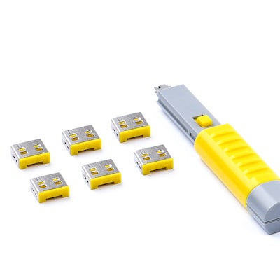 SMARTKEEPER ESSENTIAL 6x USB-A Blocker mit 1x Lock Key Basic Gelb von Smartkeeper