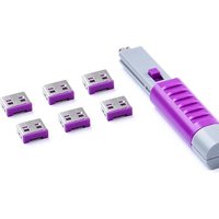SMARTKEEPER ESSENTIAL 6x USB-A Blocker mit 1x Lock Key Basic Lila von Smartkeeper