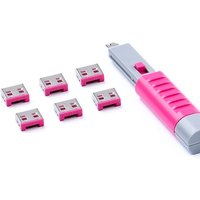 SMARTKEEPER ESSENTIAL 6x USB-A Blocker mit 1x Lock Key Basic Pink von Smartkeeper