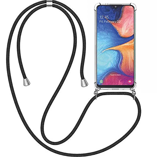Hülle Kompatibel mit Smartphonica Transparent Hülle für Samsung Galaxy A20E mit Kordel und Stoßkante/Silikon/Back Cover von Smartphonica